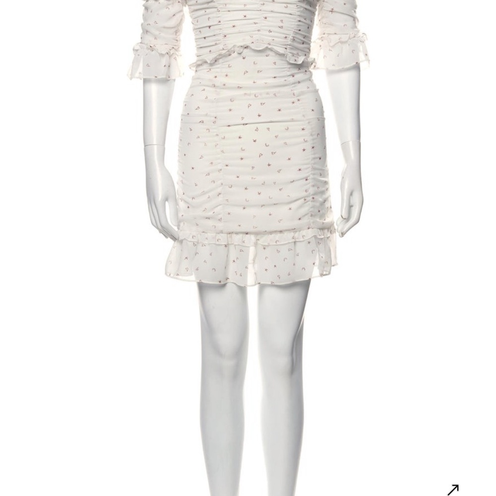 For Love And Lemons Cream Floral Long Sleeve Dress